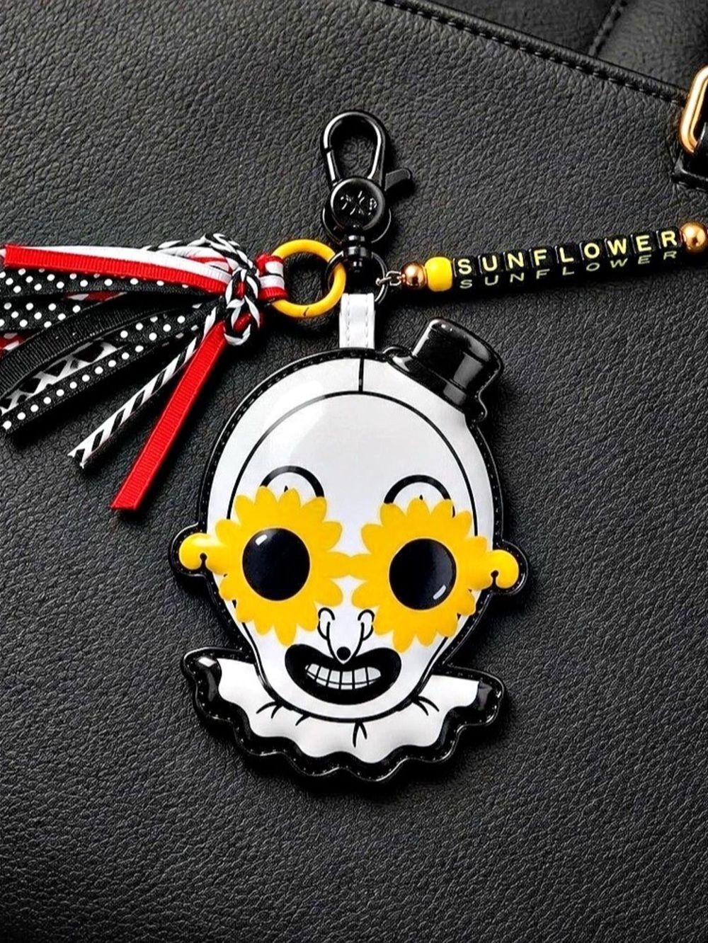 Sunflower Terrifier 2 Whatever Makes You Happy Black & Yellow Keychain Like New